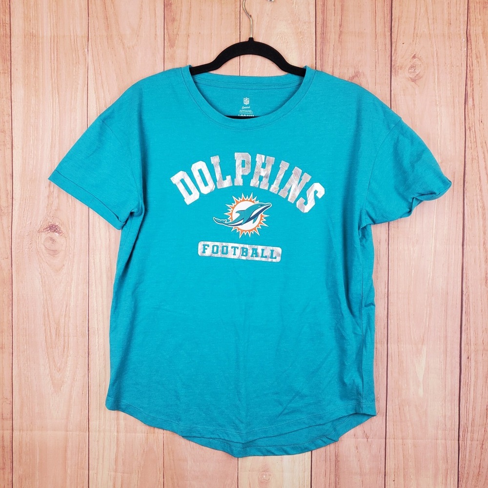 Miami Dolphins Team Apparel Shirt Sz L Large Junior T-Shirt NFL Football NEW NWT
